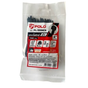 POLO สายเคเบิ้ลไทร์ รุ่น PL-100MCB ขนาด 4 นิ้ว กว้าง : 2.5 x 100 มม. บรรจุ : 100 ชิ้น/แพ็ค  ดำ