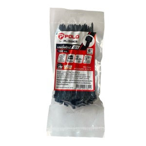 POLO สายเคเบิ้ลไทร์  6 นิ้ว ดำ รุ่น PL-150ICB ขนาด 6 นิ้ว กว้าง : 3.6 x 150 มม. บรรจุ : 100 ชิ้น/แพ็ค