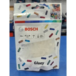 BOSCH แท่งกาวร้อน Gluey สีใส มีหลากหลายสีให้เลือก 70ชิ้น/แพ็ค รุ่น Gluey Sticks ของแท้100%